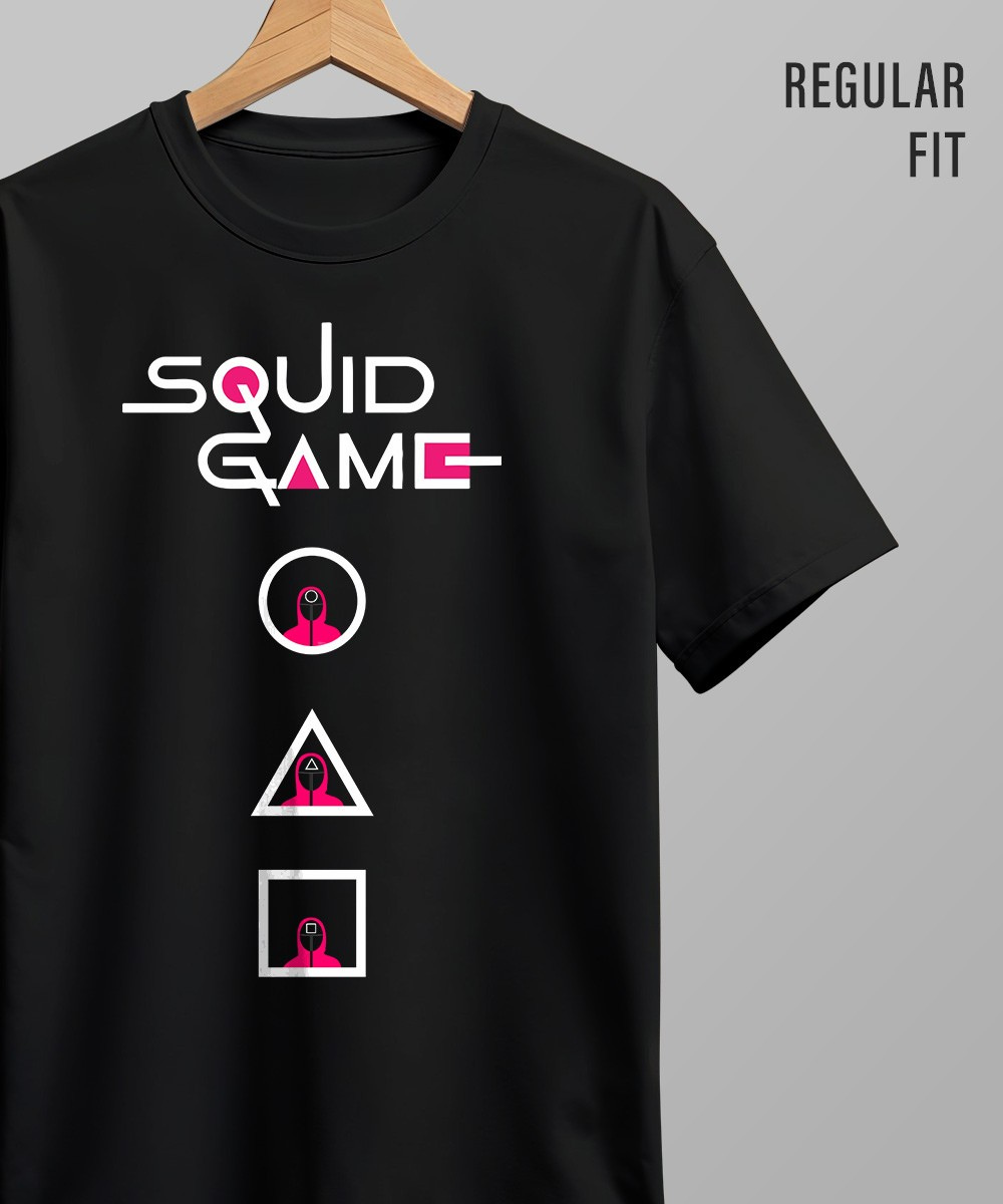 Squid Game Trio Black Regular T Shirt