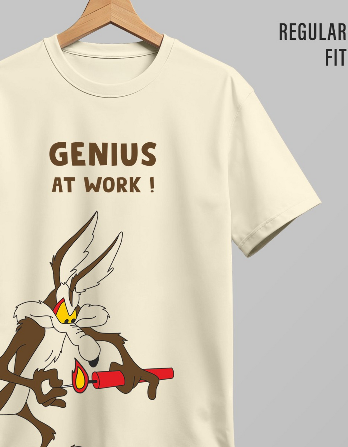 Genius At Work Off White Regular T Shirt